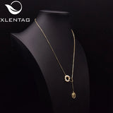 XlenAg Pearl Ring Necklace Women Fine Jewelry Wedding Party GN0266