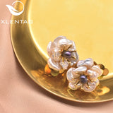 XlenAg Baroque Petals & Dark Pearl Ear Clip Earrings Set GE0664B