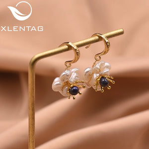 XlenAg Dark Small Pearl Earrings GE0664A