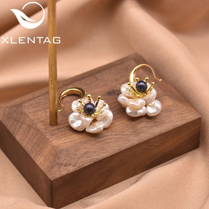 XlenAg Dark Small Pearl Earrings GE0664A