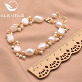 Xlenag Baroque Pearl Gold-Plated Bracelet Charm Party Wedding