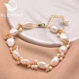 Xlenag Baroque Pearl Gold-Plated Bracelet Charm Party Wedding