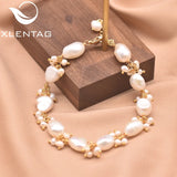 Xlenag Baroque Pearl Gold-Plated Bracelet Charm Party Wedding