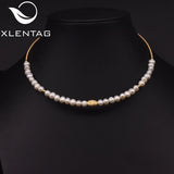 Xlenag Freshwater Pearl Open Collar Necklace Gift For Family Friends