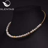 Xlenag Freshwater Pearl Open Collar Necklace Gift For Family Friends