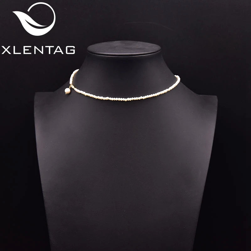 Freshwater Pearl Necklace Women's Wedding Engagement Anime Horn