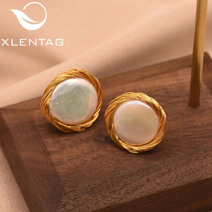 925 Silver Ear Hook Earrings Natural Pearl Drop GE0480
