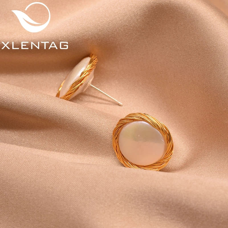 925 Silver Ear Hook Earrings Natural Pearl Drop GE0480
