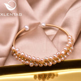 Natural Pink Freshwater Pearl Beaded Bracelet for Women