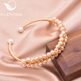Natural Pink Freshwater Pearl Beaded Bracelet for Women