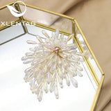 Irregular Crystal Pearl Brooch Clothing Buckle for Wedding