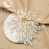 Irregular Crystal Pearl Brooch Clothing Buckle for Wedding