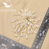 Irregular Crystal Pearl Brooch Clothing Buckle for Wedding