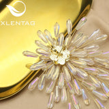 Irregular Crystal Pearl Brooch Clothing Buckle for Wedding