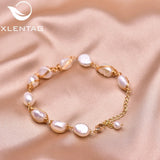 Natural Oval Pearl Chain Bracelets for Couple Angle Engagement