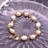Natural Oval Pearl Chain Bracelets for Couple Angle Engagement
