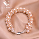 Pink Pearl Wide Cuff Bracelet Indian Women Accessories GB0204B