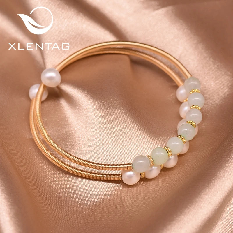 Fresh Water Pearl Bangle Bracelet for Women Daughter Boho Jewelry