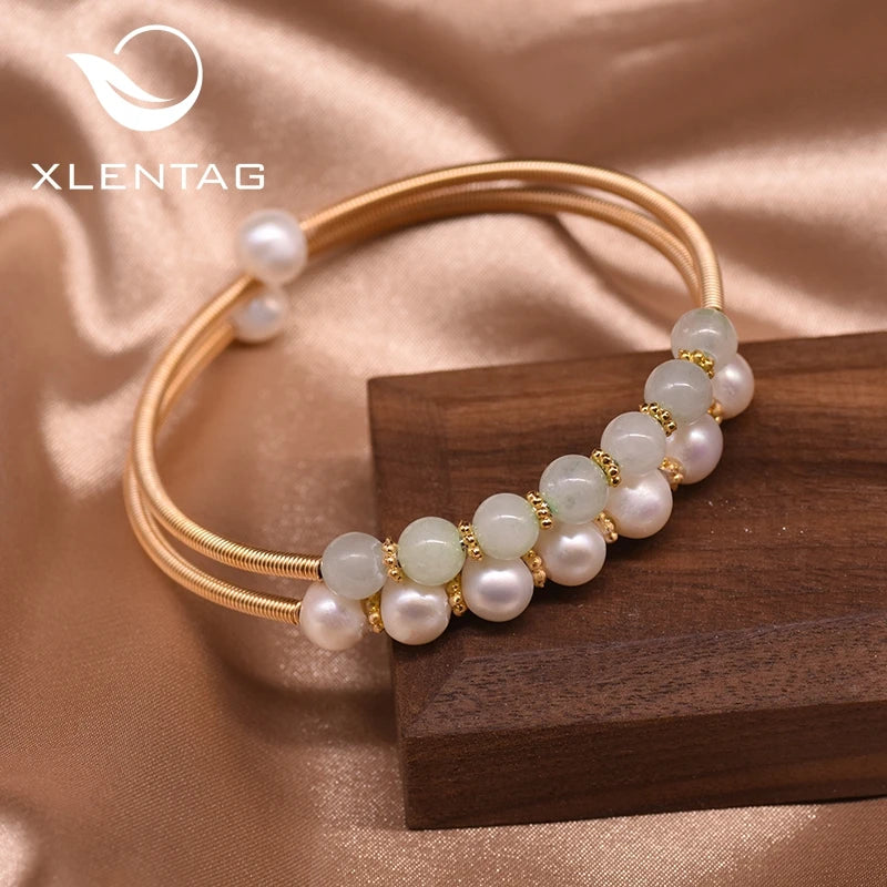 Fresh Water Pearl Bangle Bracelet for Women Daughter Boho Jewelry