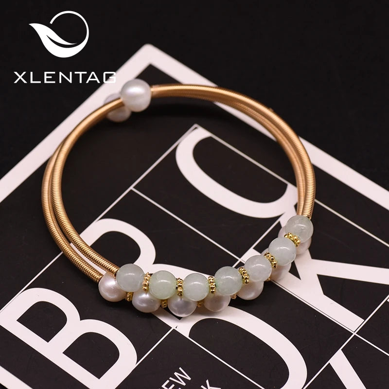Fresh Water Pearl Bangle Bracelet for Women Daughter Boho Jewelry
