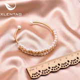 Double Layer Natural Pearl Bangle For Women Accessories