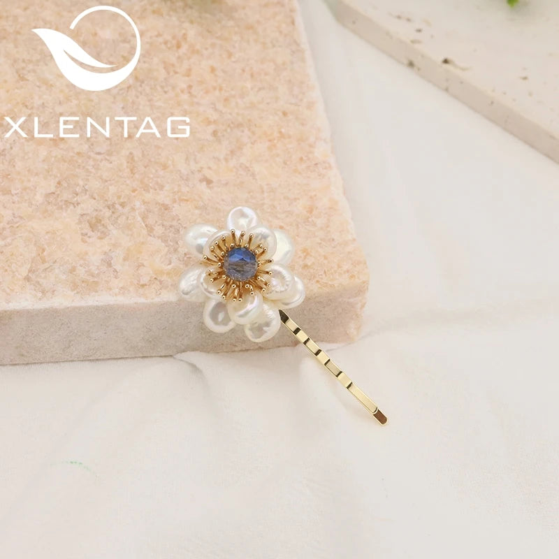 Double Floral Bridal Pearl Hair Accessories Wedding Hairpin