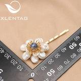 Double Floral Bridal Pearl Hair Accessories Wedding Hairpin