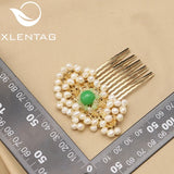Emerald Honeycomb Freshwater Pearls Hair Accessory