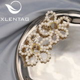 Exquisite Freshwater Pearl Flower Earrings