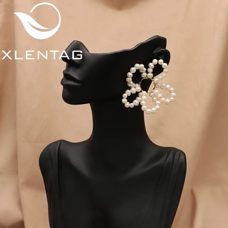 Exquisite Freshwater Pearl Flower Earrings