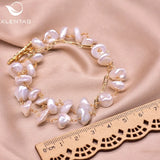 Natural Baroque Pearls Bracelet Double Layered Wedding Jewelry