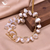 Natural Baroque Pearls Bracelet Double Layered Wedding Jewelry