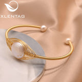 Minimalism Bohemia Cuff Bracelets with Baroque Pearl