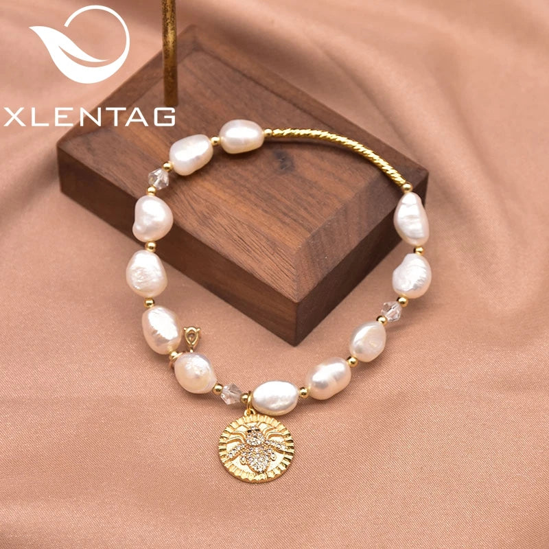 Natural Baroque Pearl Spider Stretch Bracelet for Women