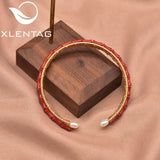 Coral Pearl Bangle Set Fine Jewelry Wedding Party Gift