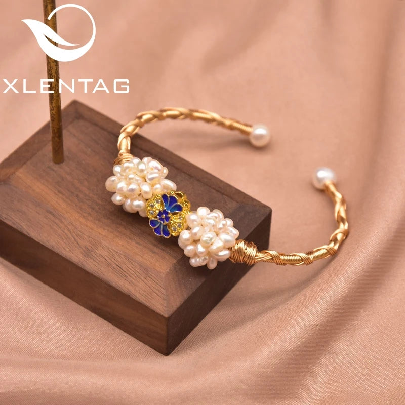 Pearl Flower Bracelet Bangle Wedding Party Gift