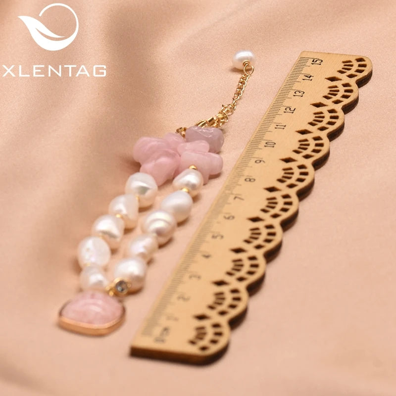 Pink Crystal Baroque Pearls Bracelet for Valentine