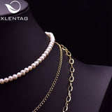 3-Layered Freshwater Pearls Beaded Necklace for Women
