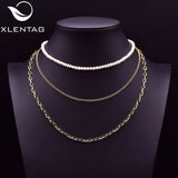3-Layered Freshwater Pearls Beaded Necklace for Women