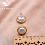 Freshwater Pearls Stud Earrings Wedding Vintage Jewelry GE0938