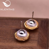 Freshwater Pearls Stud Earrings Wedding Vintage Jewelry GE0938