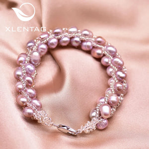 Natural Purple Pearl Rope Bracelet for Women Party Wedding