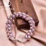 Natural Purple Pearl Rope Bracelet for Women Party Wedding