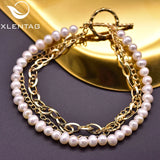 Natural Pearls Couple Charm Bracelet Anime Chain Women Boho Jewelry
