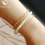 Natural Pearls Couple Charm Bracelet Anime Chain Women Boho Jewelry