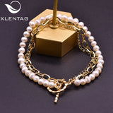 Natural Pearls Couple Charm Bracelet Anime Chain Women Boho Jewelry