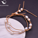 Natural Pearl Bracelet Cowhide Leather Engagement Jewelry