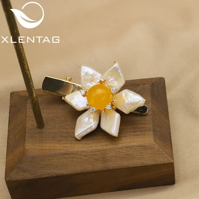 Baroque Pearls Yellow Jade Hair Accessories Wedding GH0063
