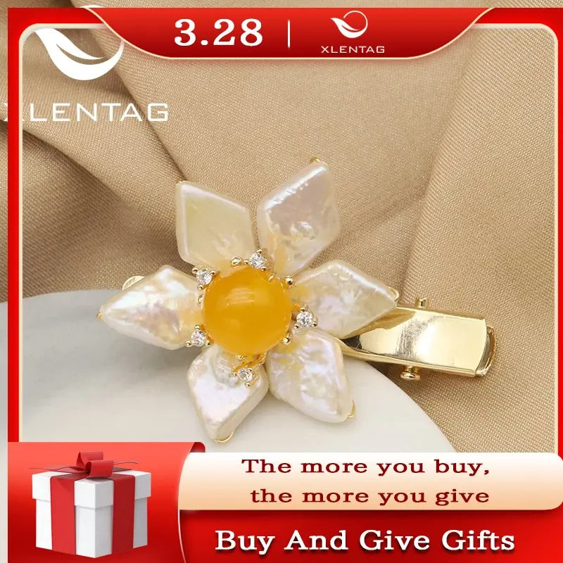 Baroque Pearls Yellow Jade Hair Accessories Wedding GH0063