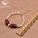 Fresh Water Pearl Purple Sand Ox Bracelet for Women Couples